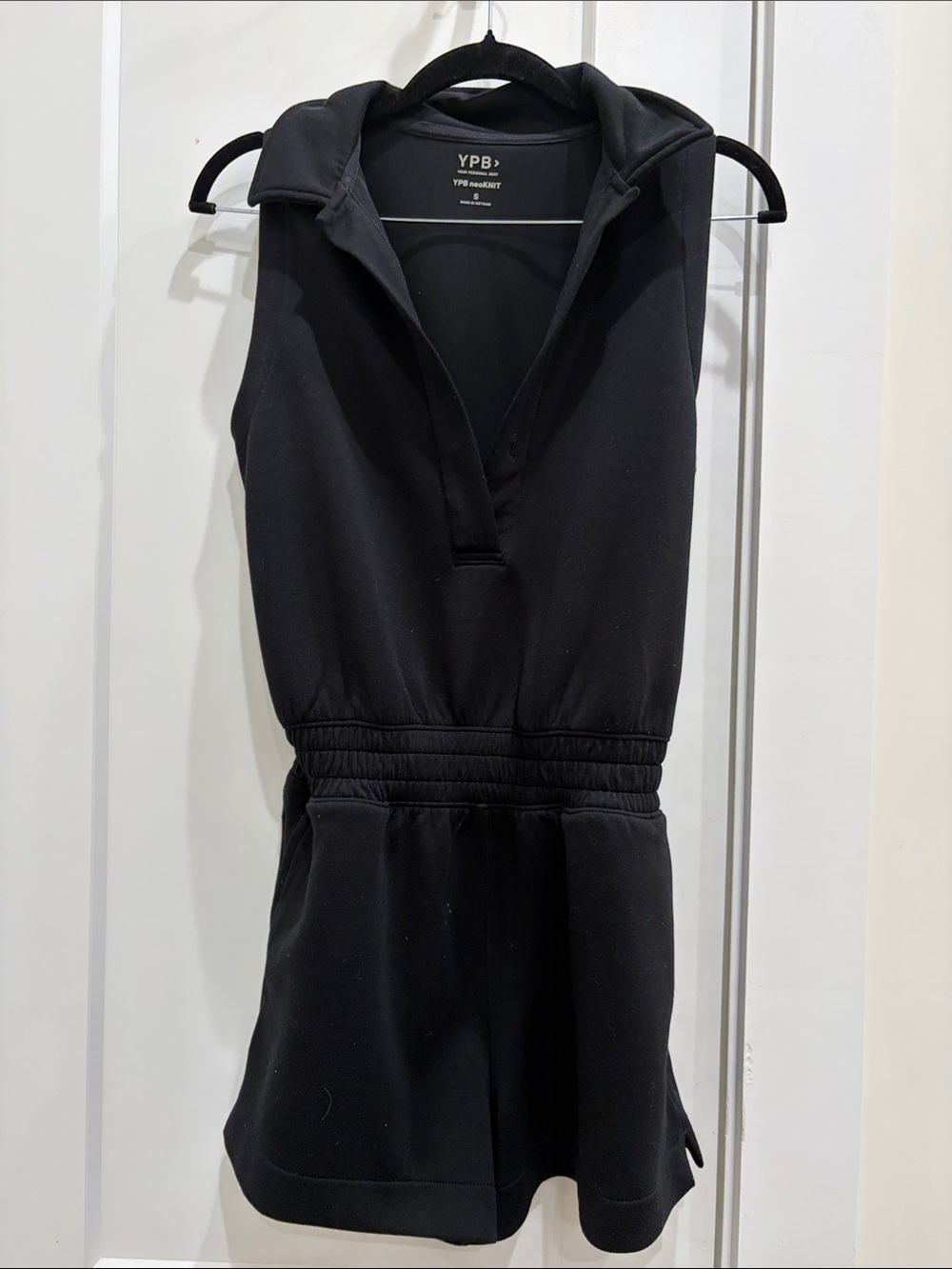 YPB Black Sleeveless Romper with Elastic Waist